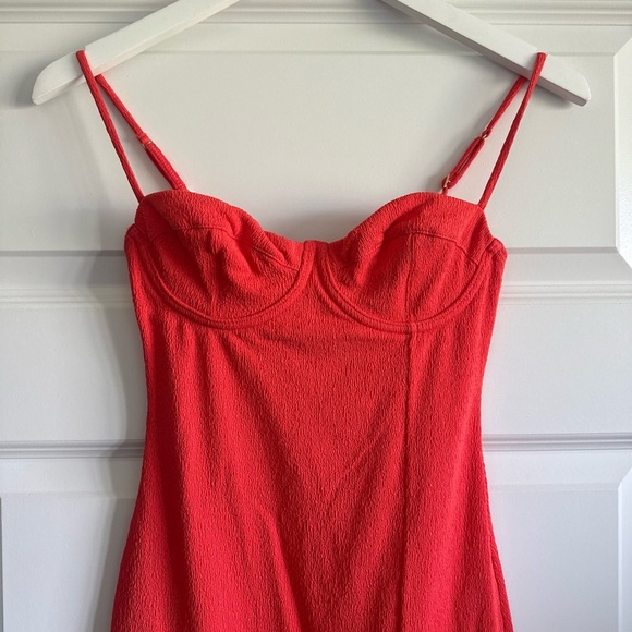 ViX Paula Hermanny Firenze Corsage Midi Dress in Coral - Picture 7 of 7